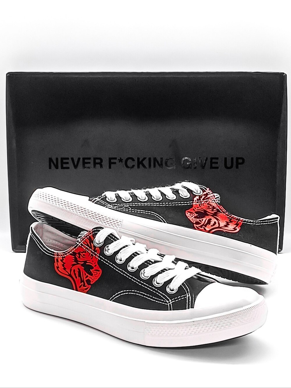 New Delray Wolves Black Canvas Darc Sport NFGU Unisex Slip Resistant Casual Shoe